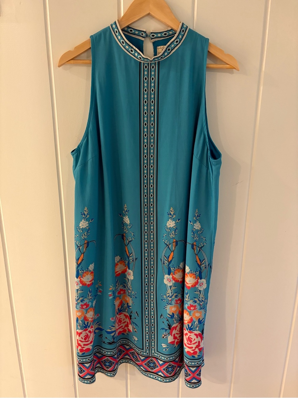 Flying Tomato Teal Floral Sleeveless Shift Dress